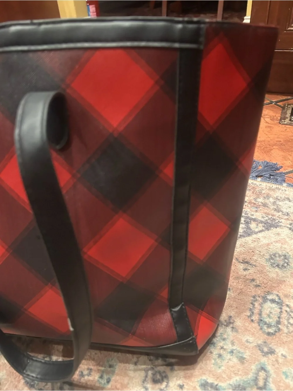 Victoria's Secret Red and Black Plaid Tote